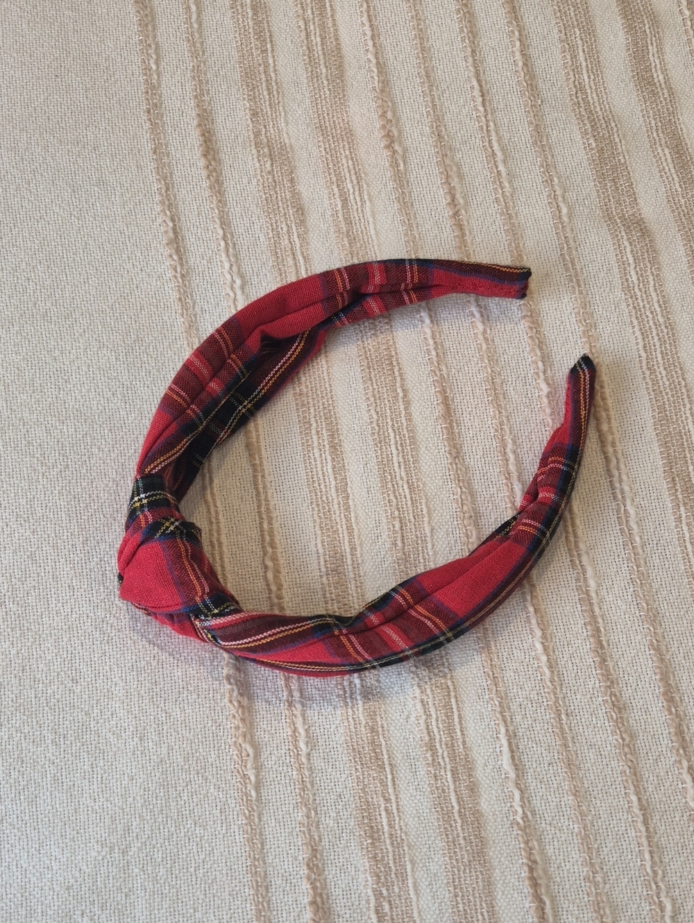 Red Plaid Knot Headband - Women Accessories